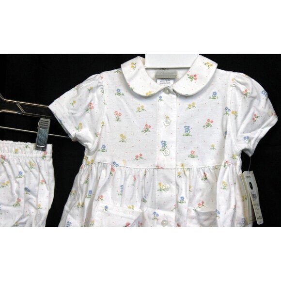 Carters Classics Baby Dress Set sz M 3-6 Months NWT White Floral Bloomers Shorts - Picture 2 of 9